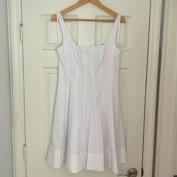 Staud Mini Wells Cotton Stretch Poplin Fit and Flare Dress - Picture 6 of 12